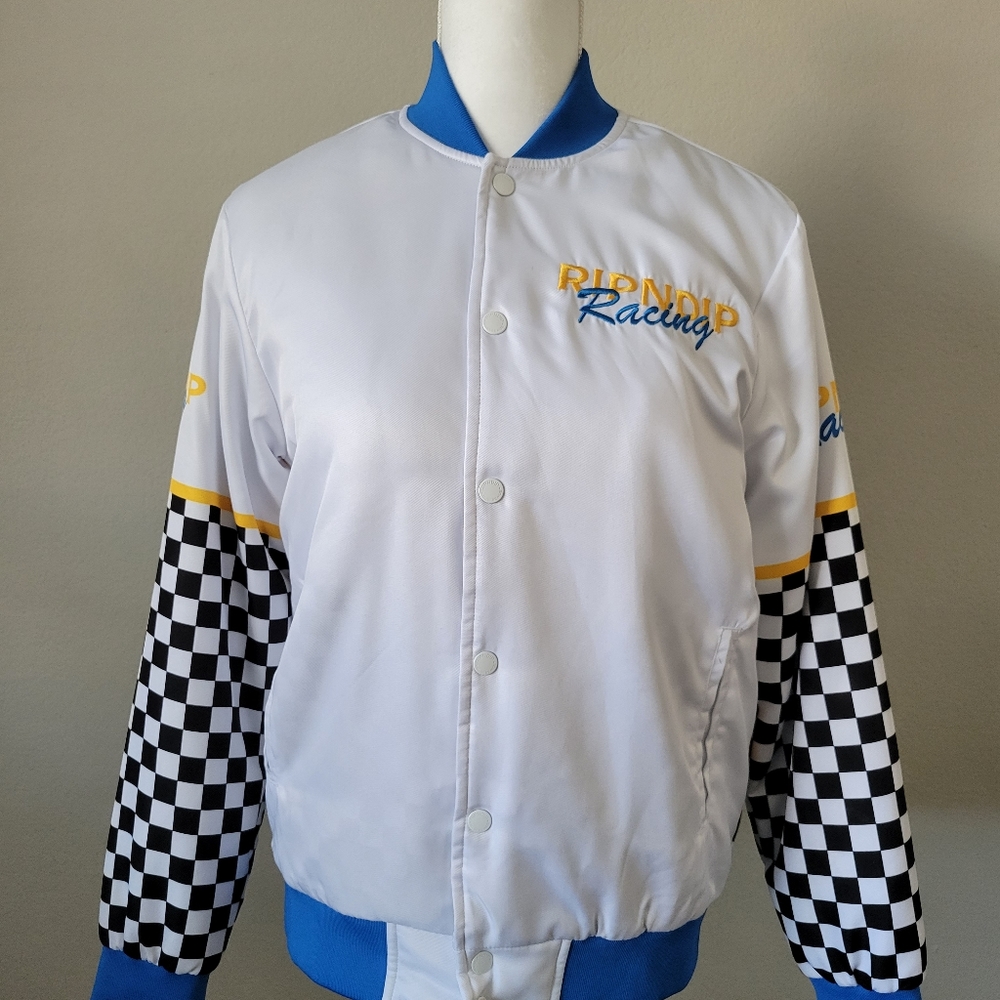 RIPNDIP Speed racing white varsity jacket